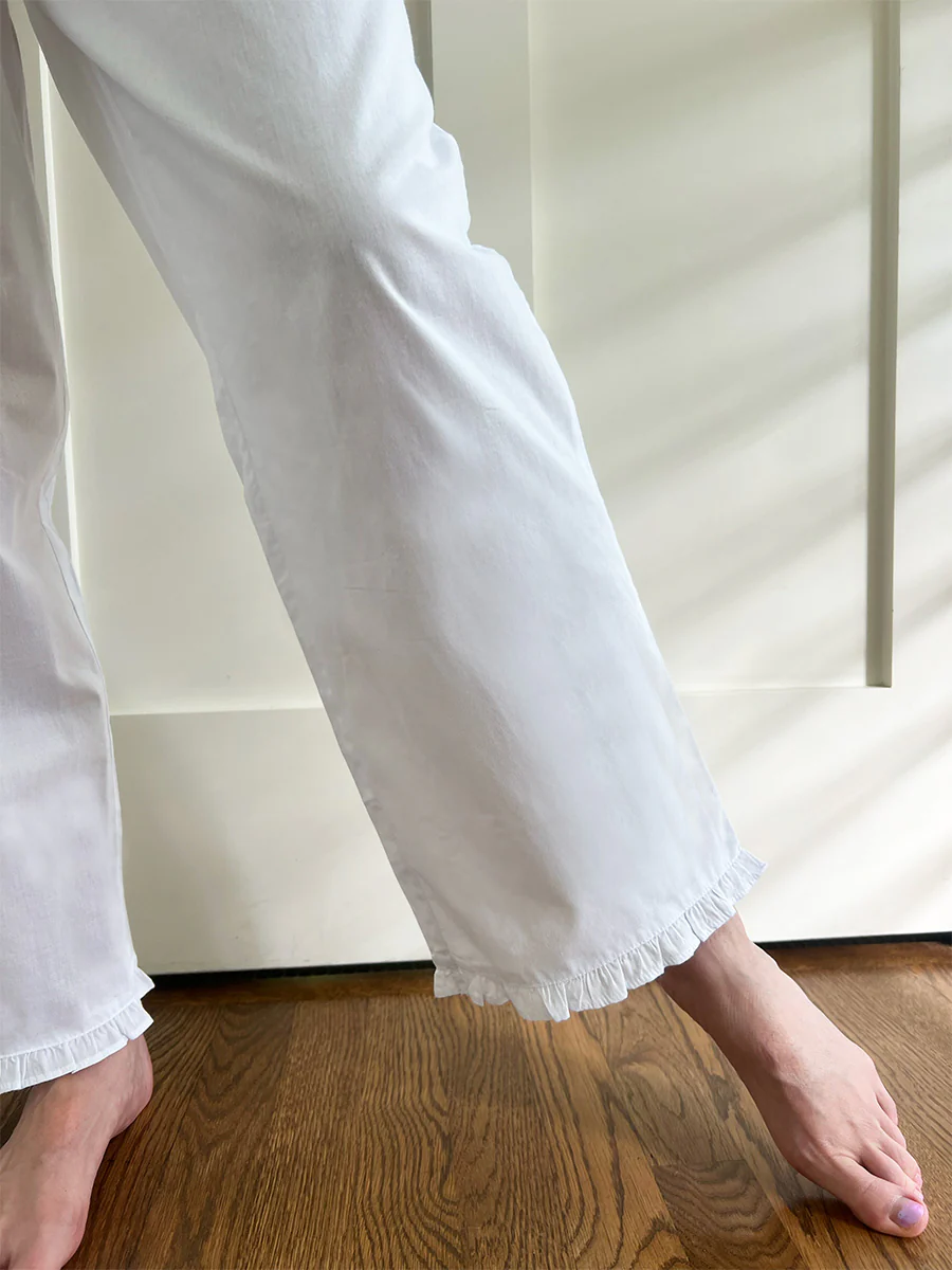 Amanda White Cotton Pajamas - Image 5