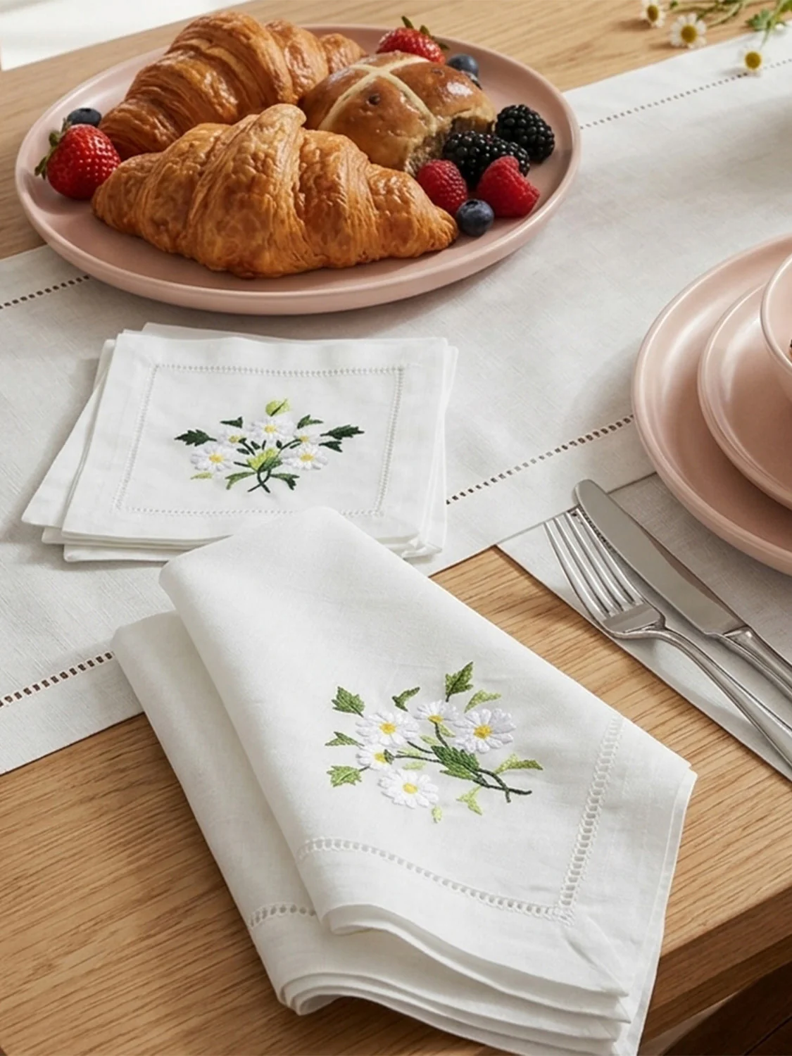 Hand Embroidered Cocktail Napkins – Set of 4 - Image 13