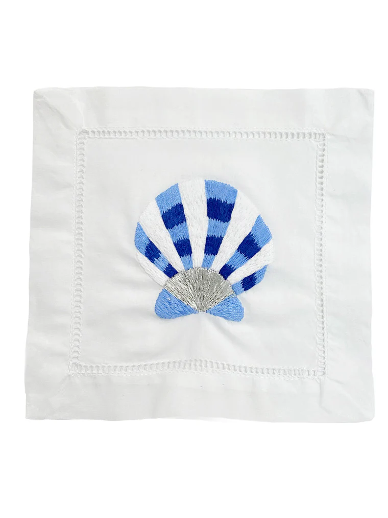 Hand Embroidered Cocktail Napkins – Set of 4 - Image 3