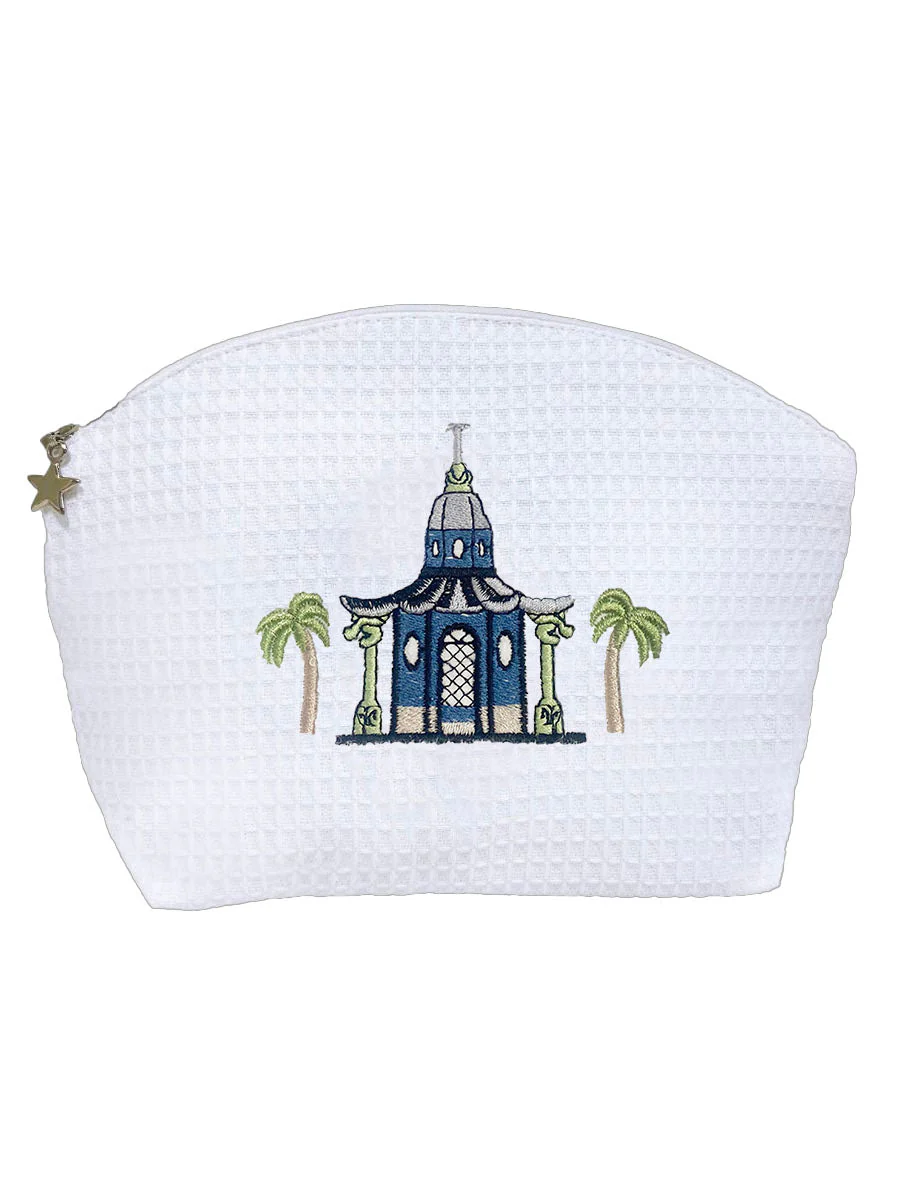 Cosmetic Bag (Medium), Pagoda & Palm Trees