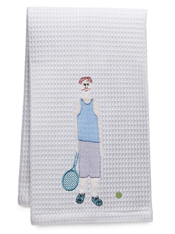 Guest Towel, Waffle Weave, Tennis Man