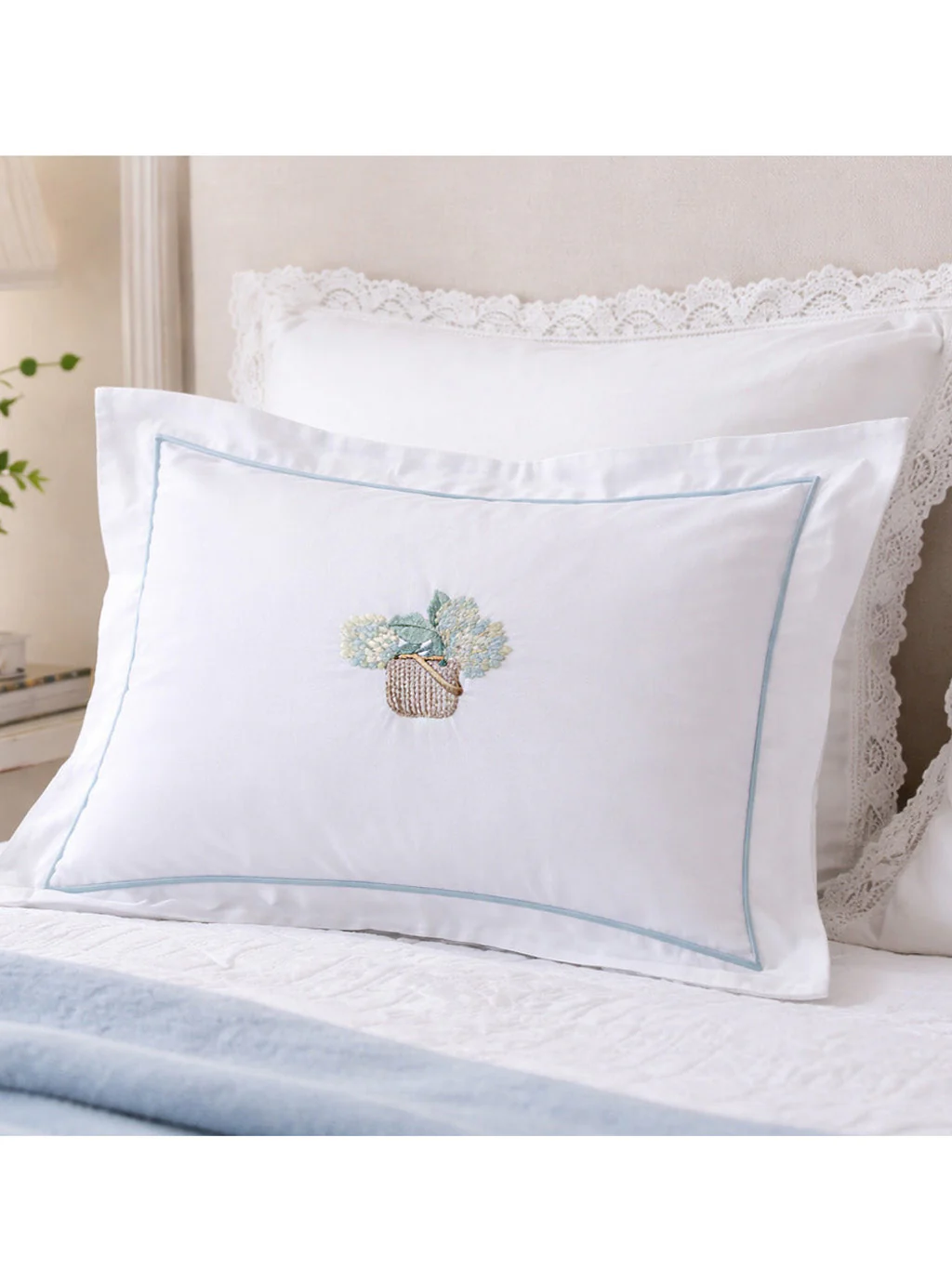Boudoir Pillow Cover, Embroidered Floral - Image 4
