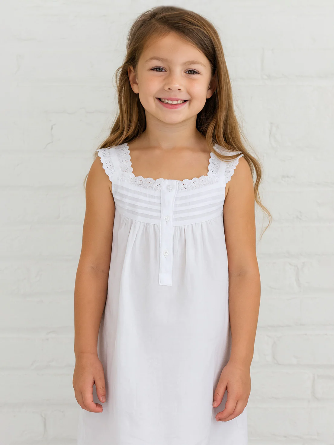 Jessie White Cotton Dress, Ruffle - Image 2
