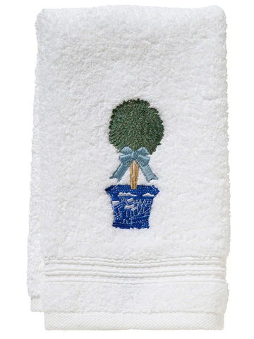 Guest Towel, Terry, Embroidered Topiary - Image 4