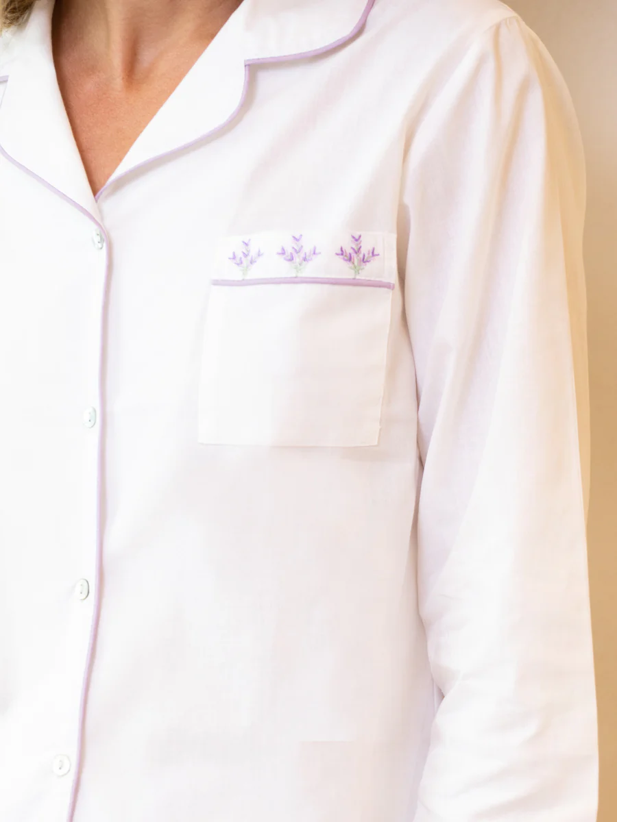 Luna White Cotton Pajamas - Image 3