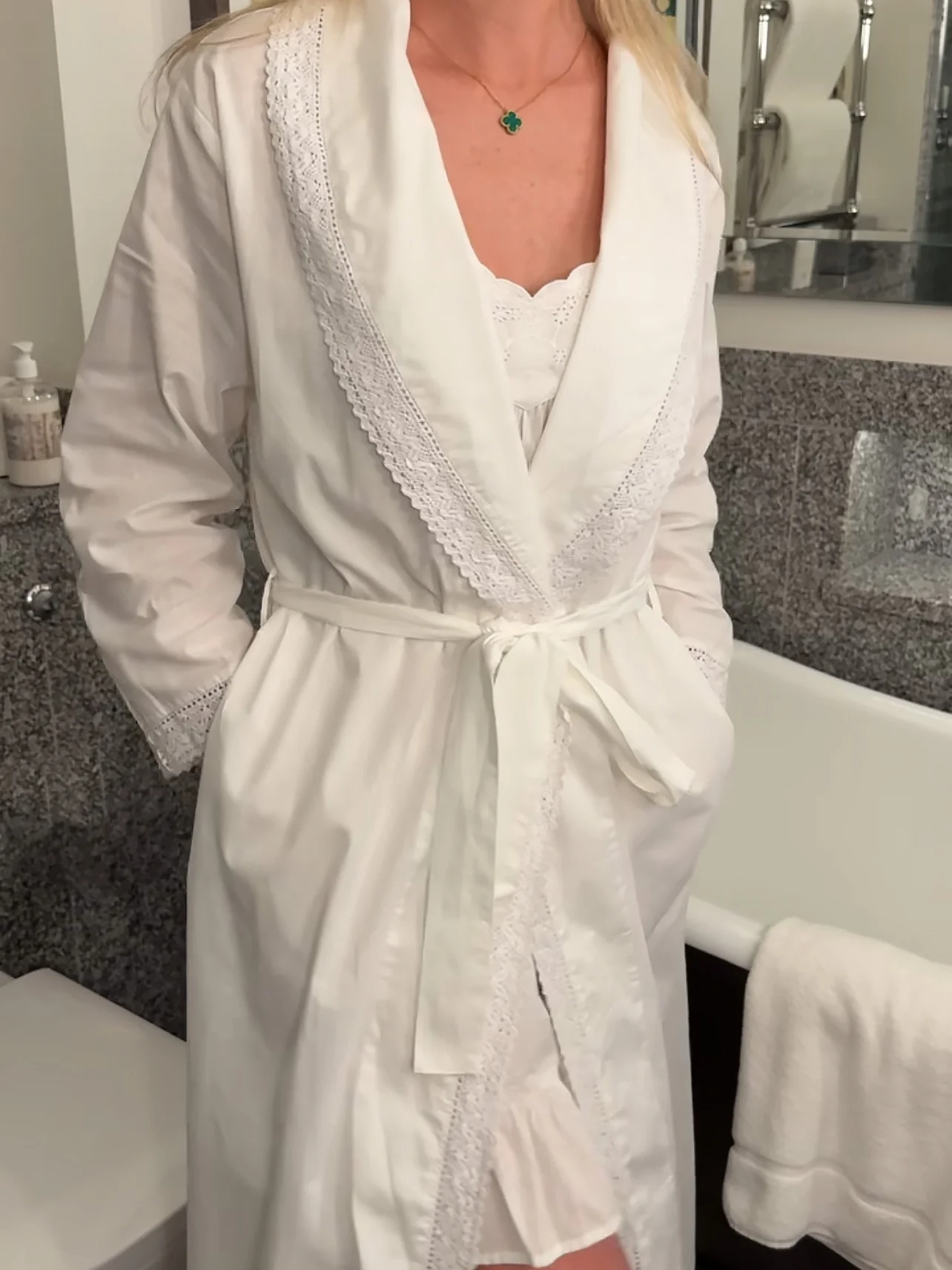 The Madeline Nightie + Lace Robe Set - Image 3