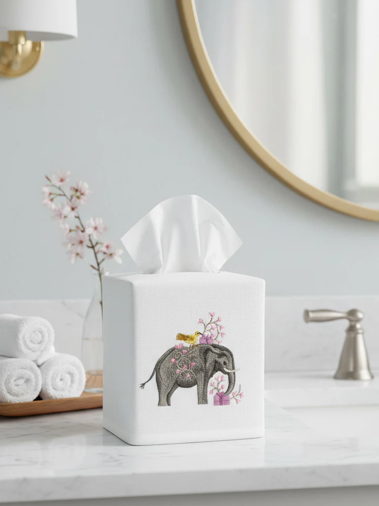 Tissue Box Cover, Embroidered Children - Image 24