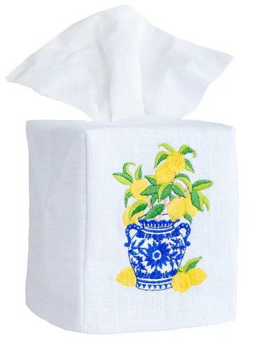 Tissue Box Cover, Embroidered Chinoiserie - Image 18